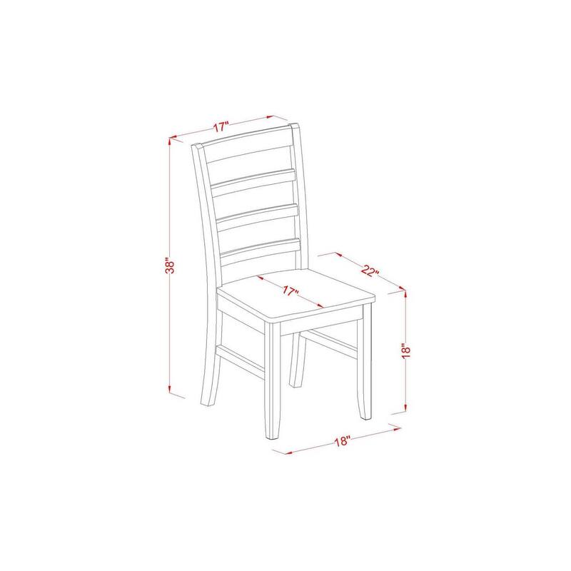 HomeStock 5-Pc Black and Cherry Finish Solid Wood Top - Round Dining Room Set - Seats-4