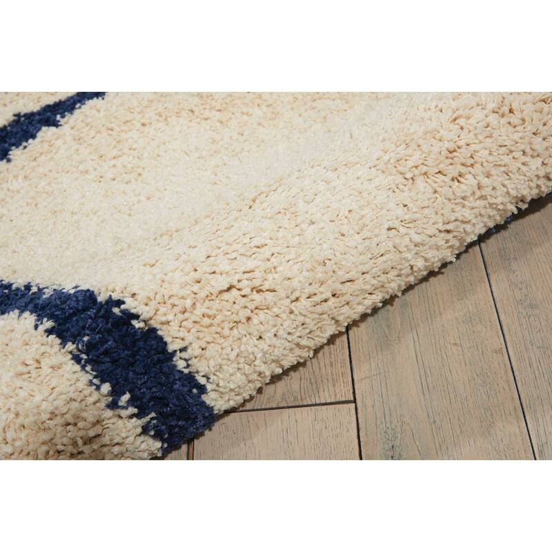 Nourison Brisbane Large Diamond Geometric Modern Shag Area Rug