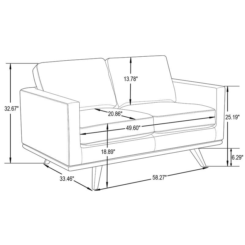Chester Modern Loveseat 2 Seater Sofa Couch in Leather or Mesh Upholstery With Birch Wood Base for Living Room Bedroom Office