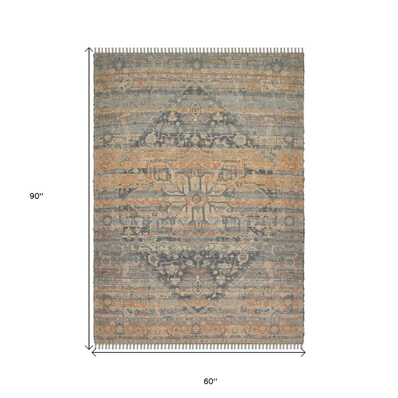 HomeRoots Oriental Transitional Rectangle Area Rug