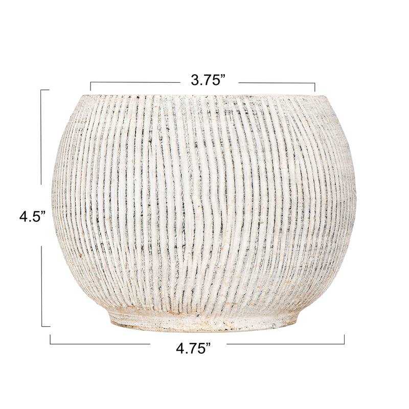 Terracotta Planter with Fluted Texture