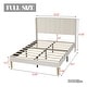 preview thumbnail 68 of 91, Caxkun Upholstered Platform Bed Frame with Wingback headboard