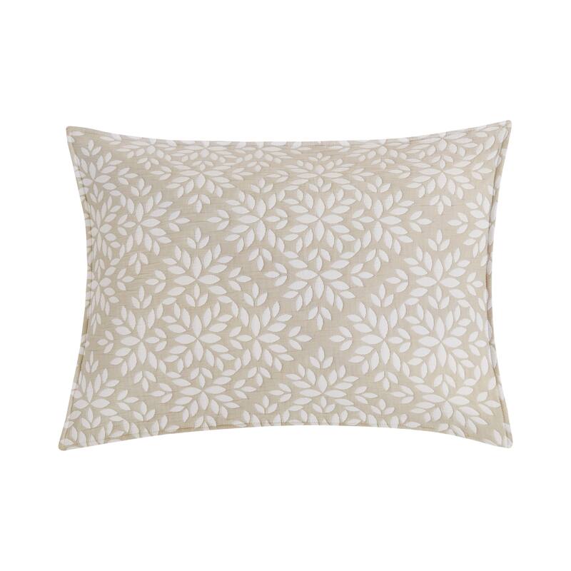 Leaves Jacquard Cotton Cover Quilt Set - Reversible and Machine Washable