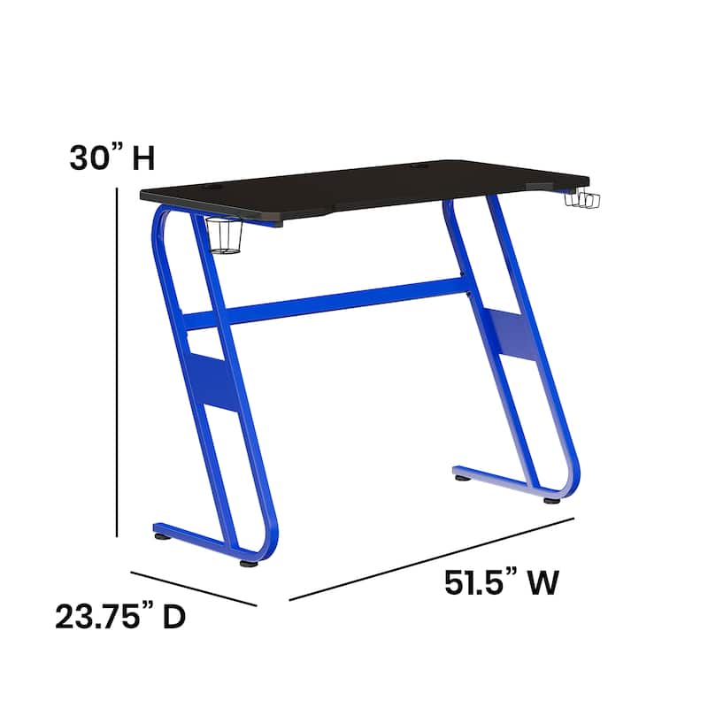 Professional Gaming Ergonomic Desk with Cup Holder and Headphone Hook
