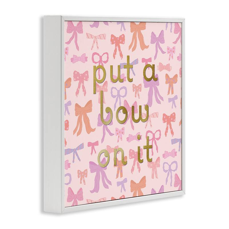 Stupell Trendy Put A Bow On It Framed Giclee Art Design By Sazerelli Designs