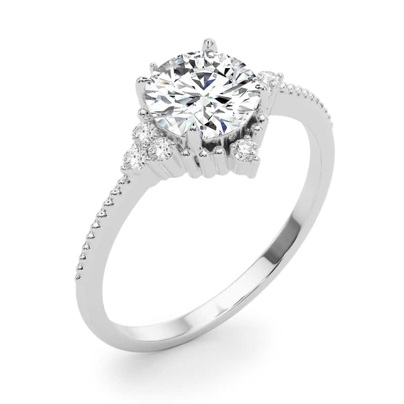 Auriya 14k White Gold Lab Grown Round Diamond Halo Engagement Ring 0.50 to 5.00 ct. tw. (F-G VS)