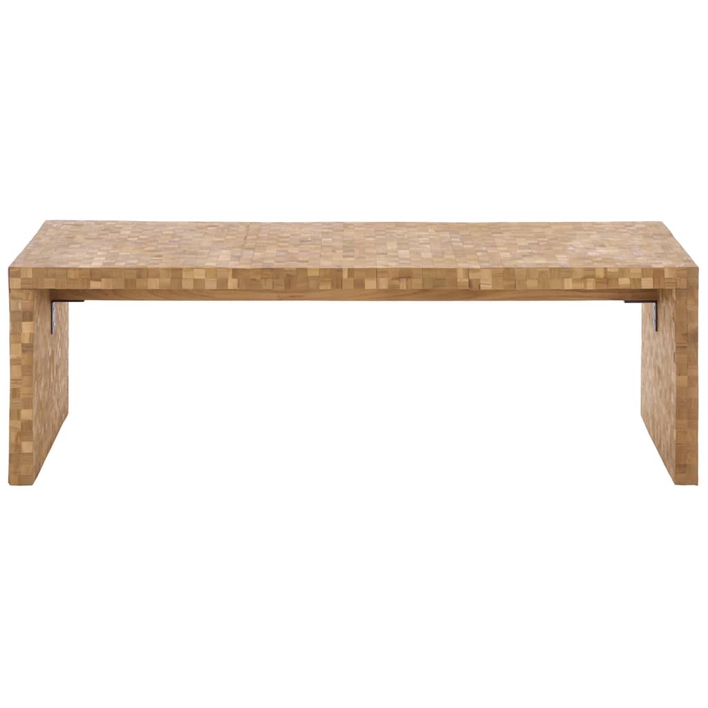 SAFAVIEH Francisco Solid Wood Coffee Table with Geometric Block Design - 47"W x 16"D x 16"H