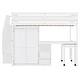 preview thumbnail 13 of 110, Twin/Full Size Loft Bed with Storage Staircase, Wardrobe and Desk, Solid Wood Loft Bedframe with 2 Storage Drawers and Shelves