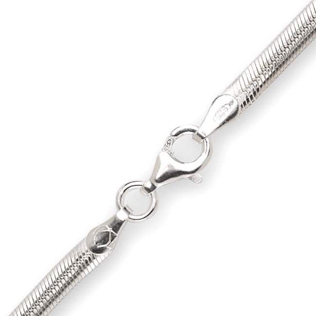 Sterling Silver 10-inch 4 mm Flexible Herringbone Ankle Bracelet