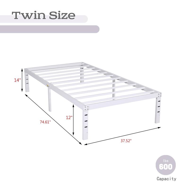 NNV 14" 3500 lbs Heavy Duty Bed Frame, Duty Steel Slat Metal Bed Frame