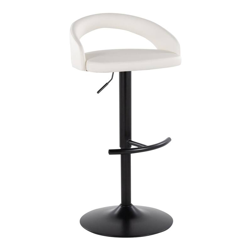 Grotto Upholstered Adjustable Barstool with Black Metal - Set Of 3