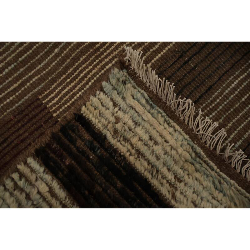 Hand Knotted Oriental 100% Wool Carpet Modern Tribal Beige & Ivories Moroccan Area Rug - 9' 10'' X 8' 0''