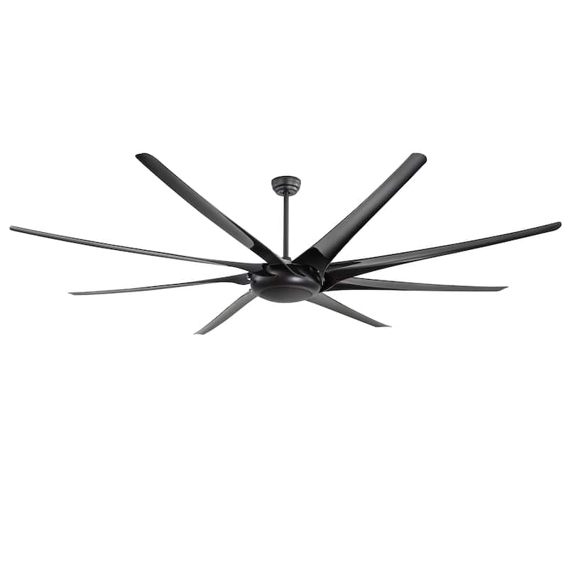Large 100-inch 8-Blade Matte Black Ceiling Fan with Remote,No Light