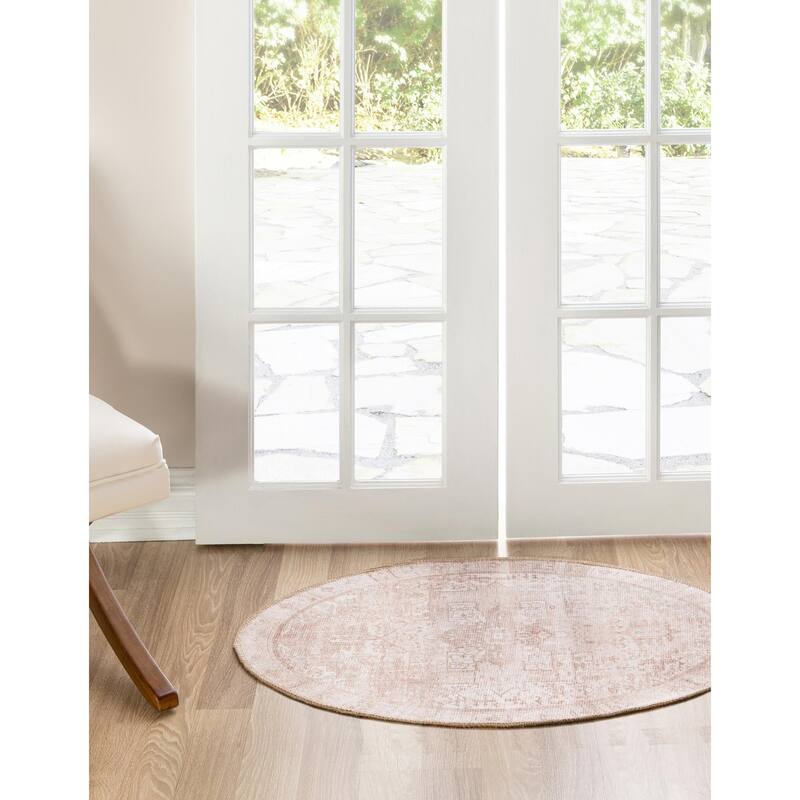 Transitional Rine Collection Area Rug - 2'x3'1" Oval - Beige