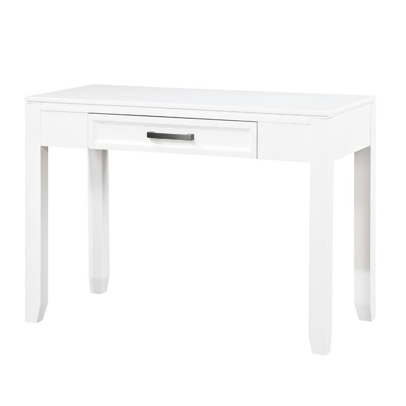 Thiem Writing Laptop Desk, 1 Drawer, White Veneer, 42 Inch