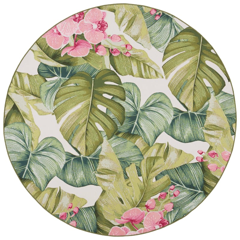 SAFAVIEH Barbados Betzy Tropical Indoor/Outdoor Waterproof Rug