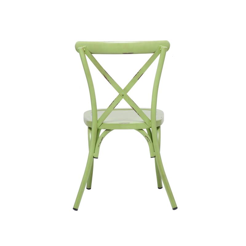 Iron Farmhouse Outdoor Dining Chair (Set of 2) - 22 x 19 x 35