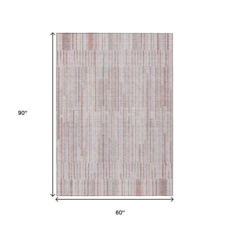 HomeRoots Striped Transitional Rectangle Outdoor Rug