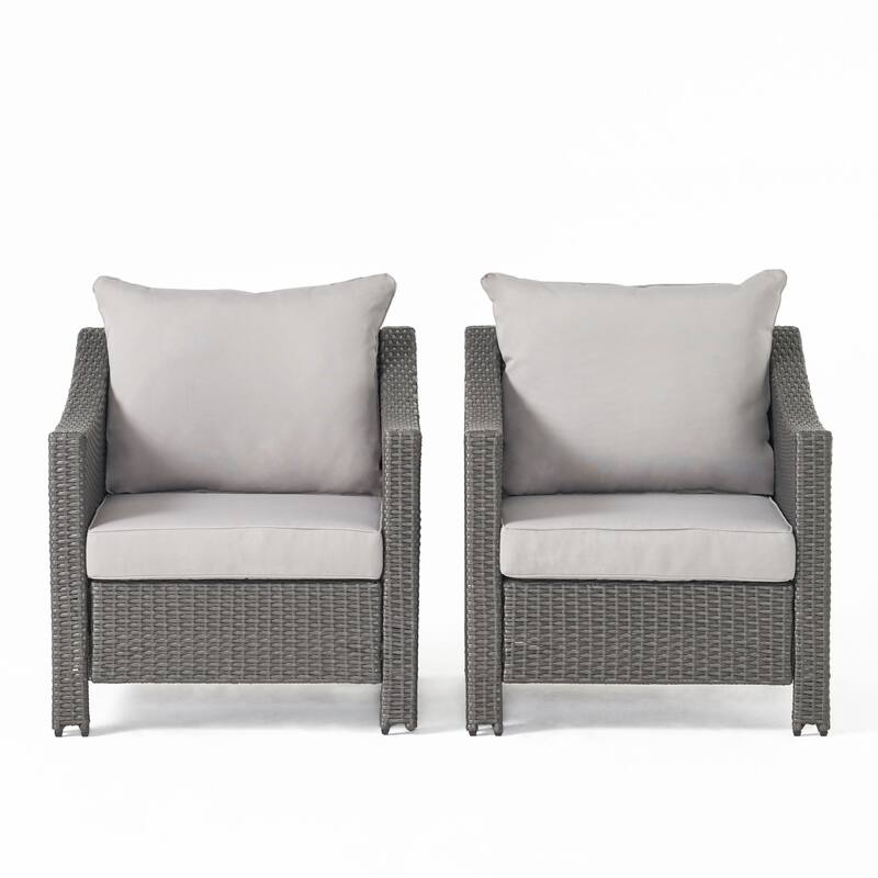 2PCS, Stylish and Comfortable Outdoor Wicker Club Chairs for Patio