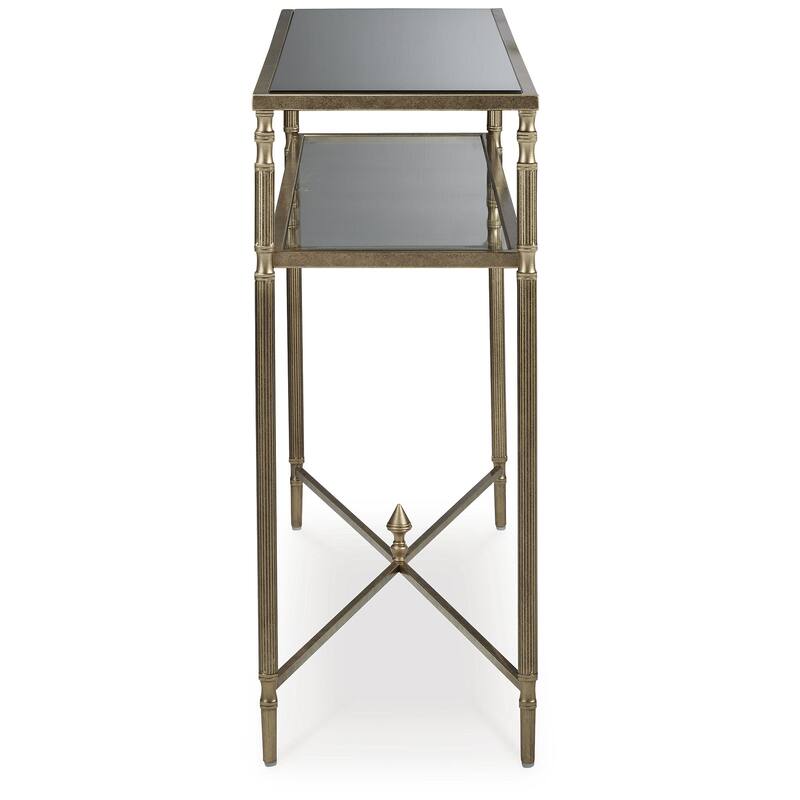 Signature Design by Ashley Cloverty Aged Gold Sofa Table - 45" W x 14" D x 33" H