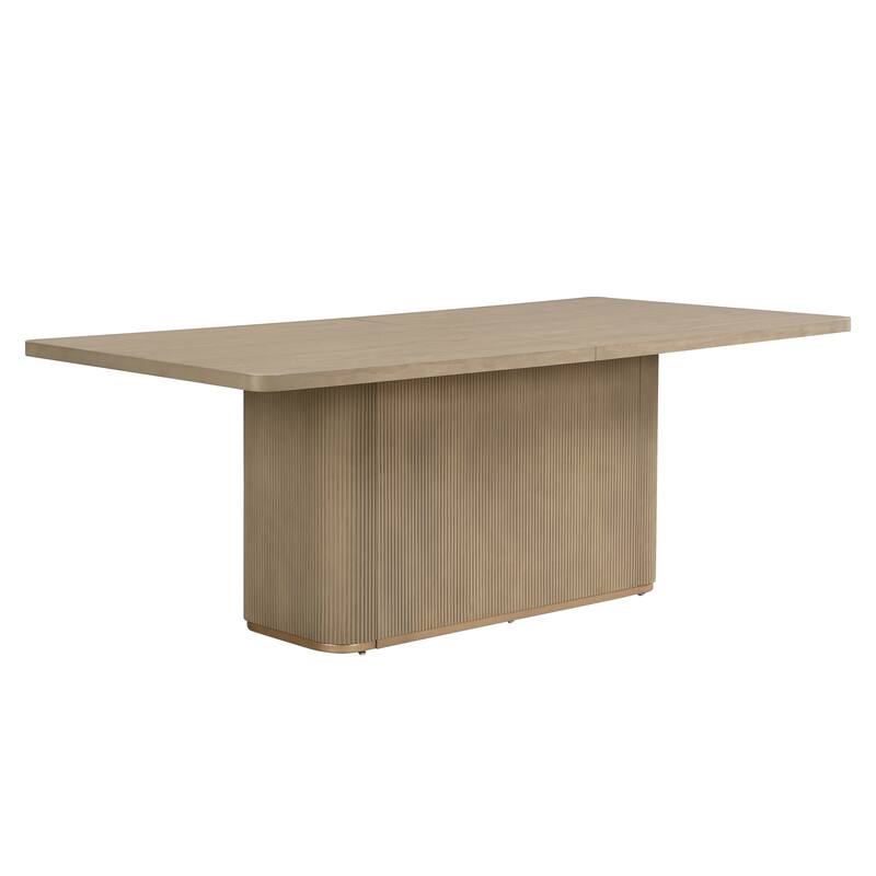 Christopher Knight Home - Melville 7-Piece Upholstered Swivel Dining Set with 84" Rectangular Pillar Base Dining Table