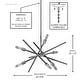 preview thumbnail 6 of 5, Luxury Modern Chandelier, 10.5"H x 22.625"W, with Vintage Style, Brushed Nickel Finish by Urban Ambiance
