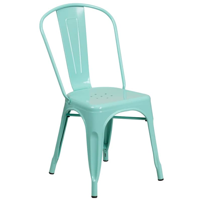 Metal Indoor/ Outdoor Stackable Bistro Chair (Set of 4)