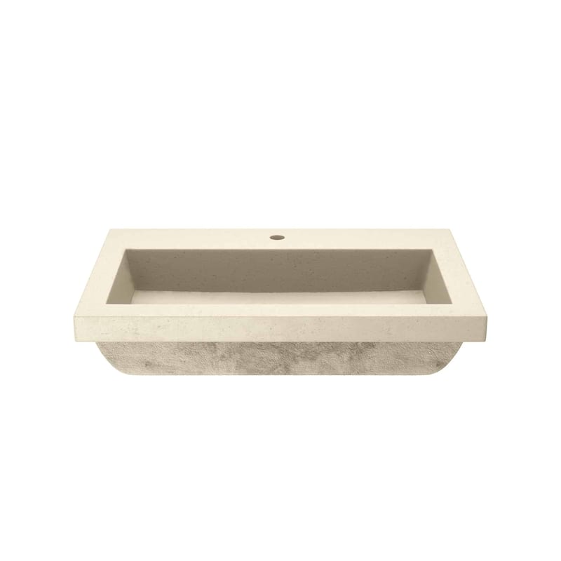30" NativeStone Trough Drop-in Rectangular Bathroom Sink
