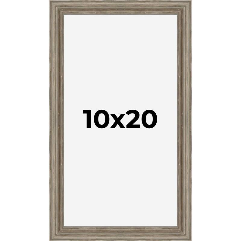 10x20 Grey Rustic Wide Barnwood Picture Frame - UV Acrylic, Foam Board Backing, Hanging Hardware