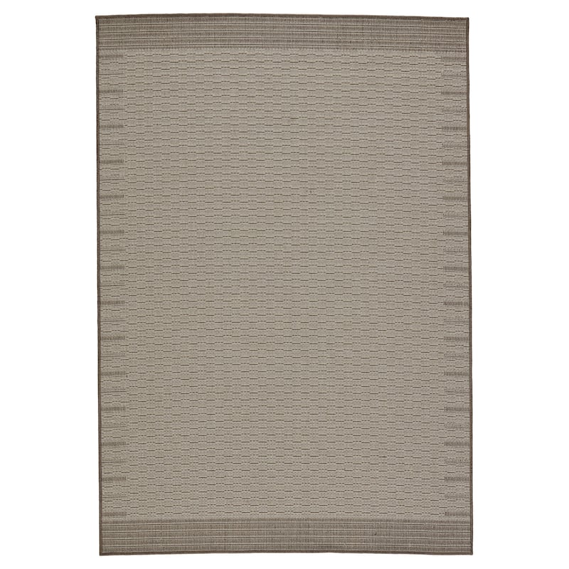 Poerava Indoor/ Outdoor Border Area Rug - 2' x 3' - Gray/Taupe