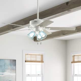 Hunter 52" Whittier Ceiling Fan with LED Light and Pull Chain - Matte White