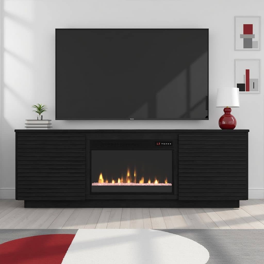 Bridgevine Home Stardust 73 inch Fireplace TV Stand for TVs up to 85 inches