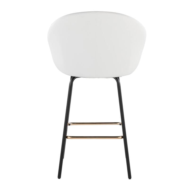 Porch & Den Livesey High Back 26" Counter Stool with Metal Legs & Square Footrest (Set of 2)