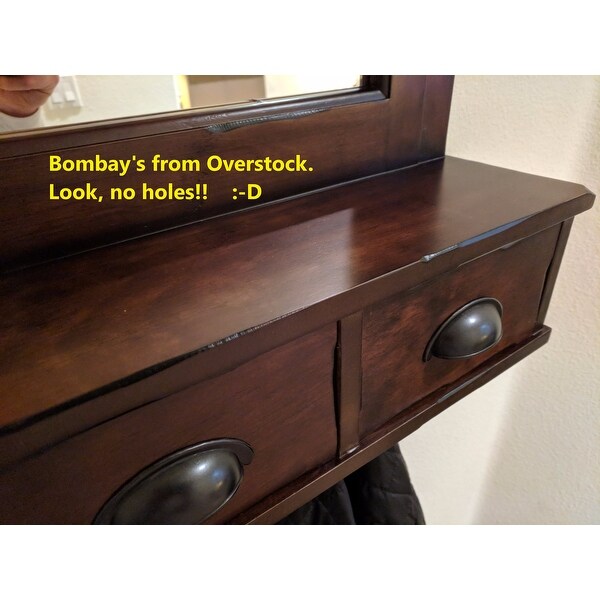 Shop Bombay Brown Wall Mirror With Drawers And Hooks A N Ships