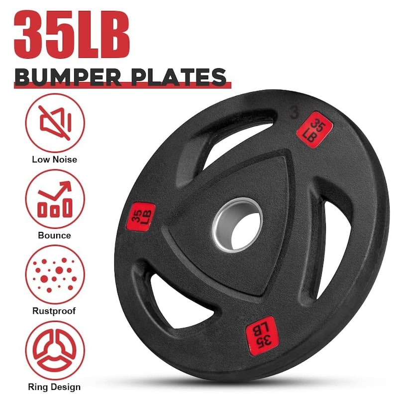 Weight Plates 2-Inch Rubber Bumper Plates, Olympic Weight Plates