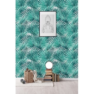 Palm Paradise Vintage Leaves removable wallpaper self adhesive watercolor