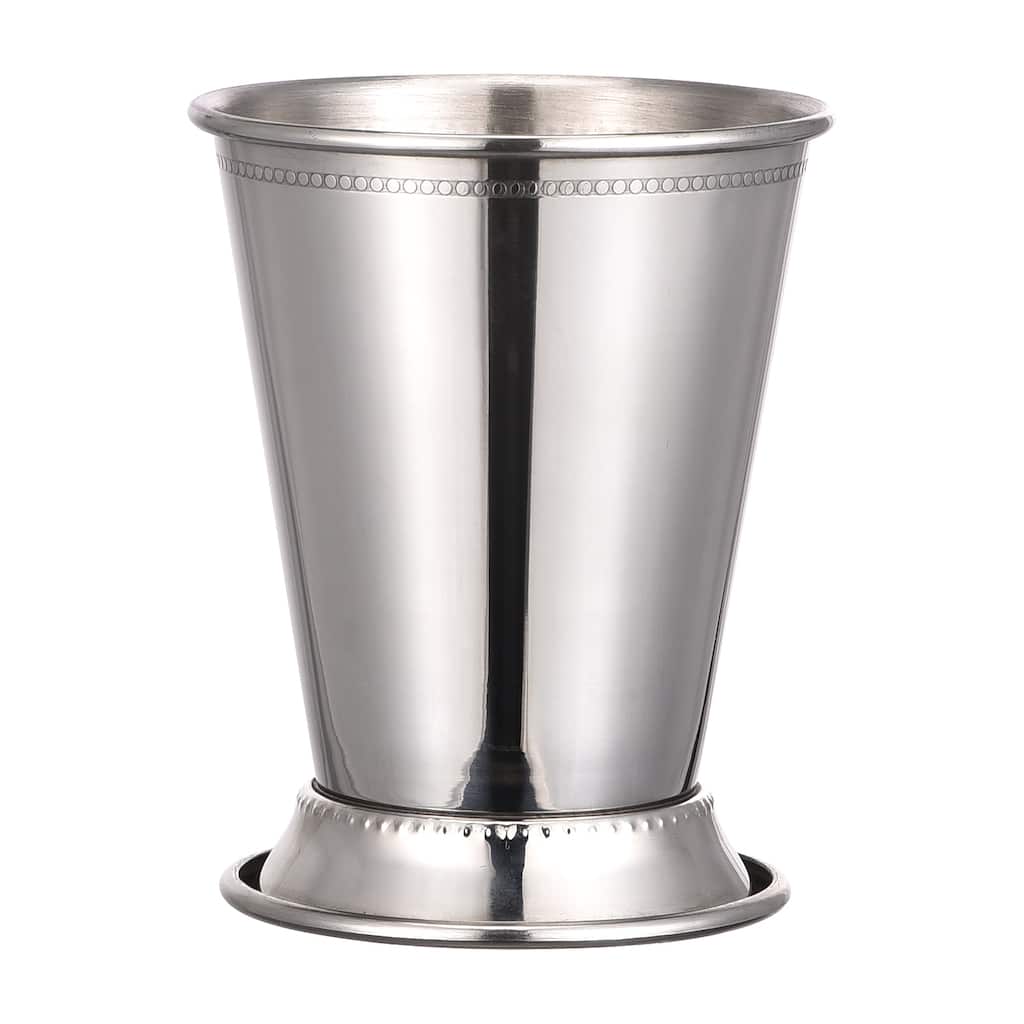 Mint Julep Cup Cocktail Cup 350ml Beaded Bottom for Mixed Drink Silver