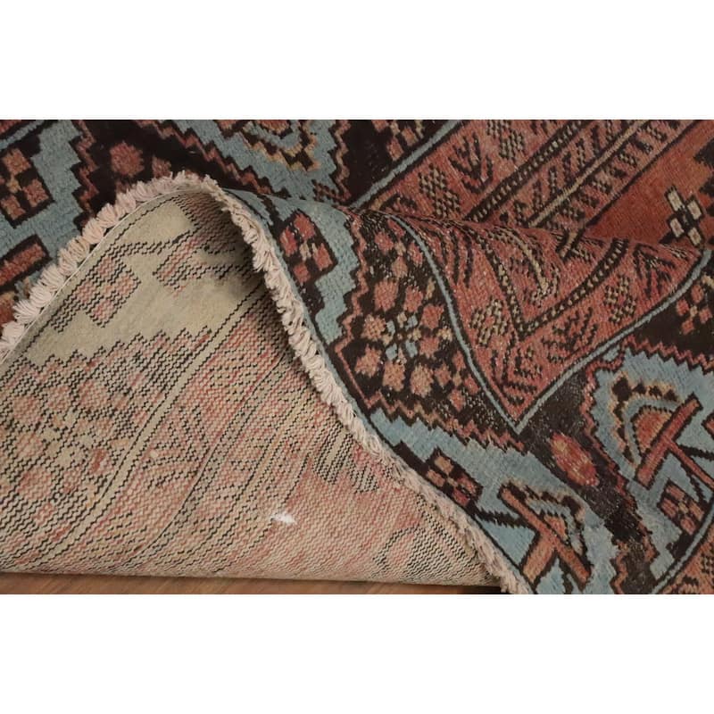Hand Knotted Oriental 100% Wool Carpet Traditional Geometric Oranges & Rust Hamedan Area Rug - 6' 5'' X 4' 2''