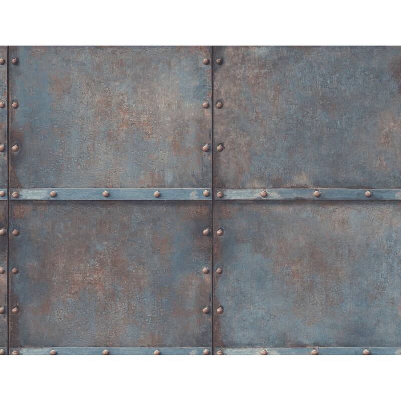 Seabrook Designs Faux Metal Panel Unpasted Wallpaper