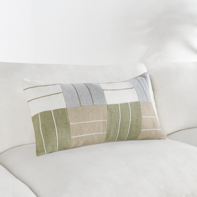 Villa by Classic Home Niya Multicolor Linen Blend Throw Pillow