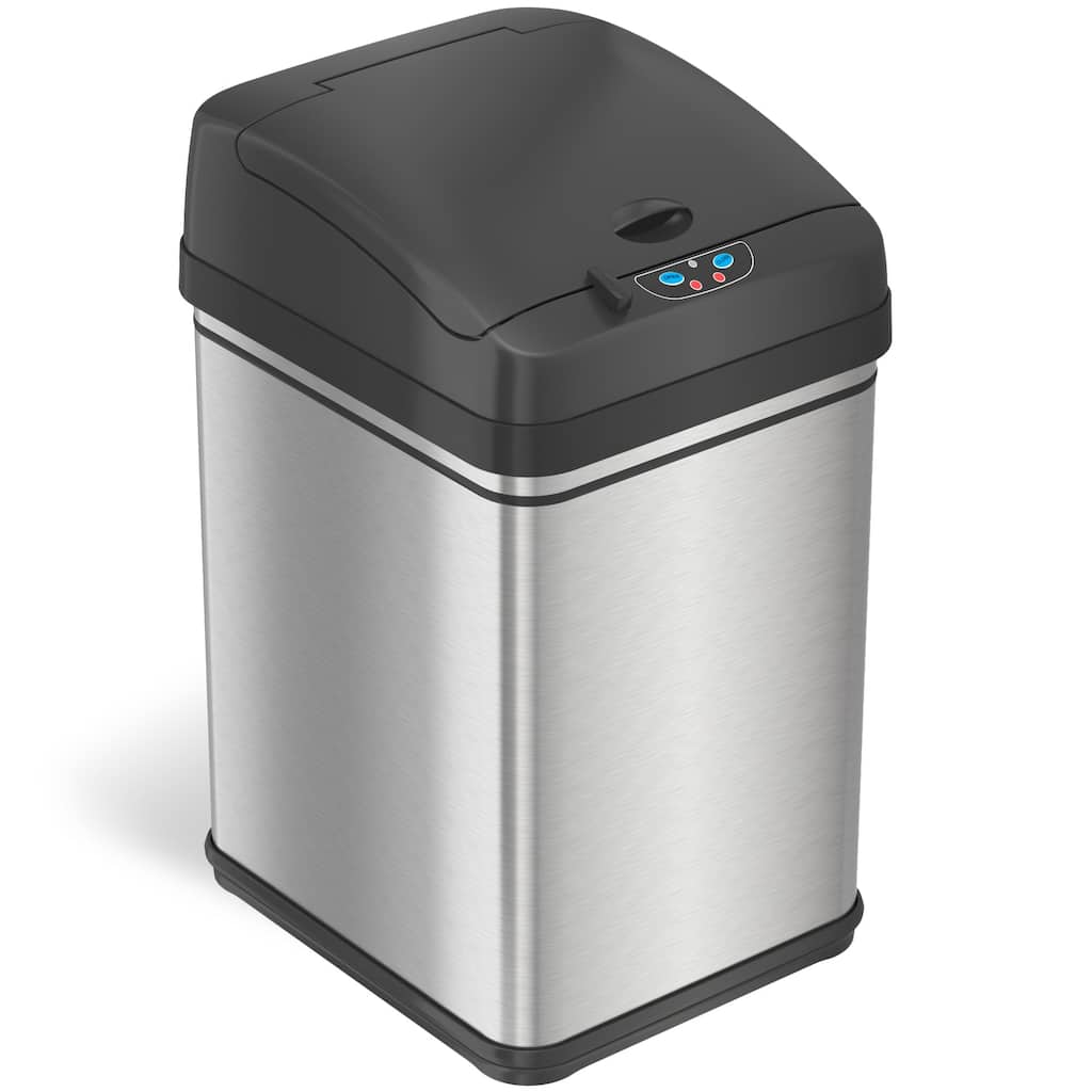 iTouchless 8 Gal Stainless Steel Sensor Kitchen Trash Can Pet Lock