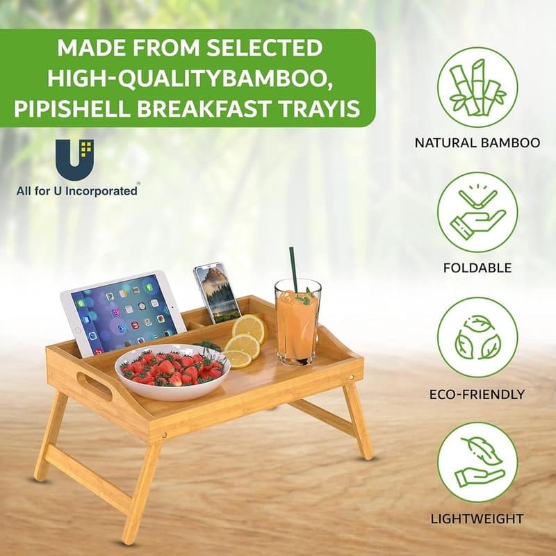 Bamboo Bed Tray with Folding Legs