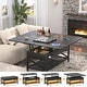 preview thumbnail 1 of 27, Lift Top Coffee Table with LED Lights and USB Port, Modern Farmhouse Convertible Dining Table