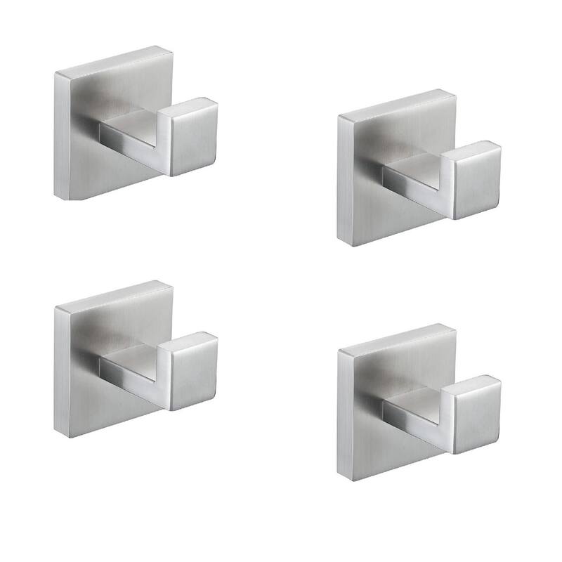 Towel Hooks for Bathrooms,SUS 304 Stainless Steel Coat Hook, Heavy Duty Towels Holder Hooks-4 Pack - Brushed Nickel