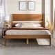 preview thumbnail 3 of 21, Middlebrook Solid Wood Modern Queen Size Platform Bed Caramel - Queen