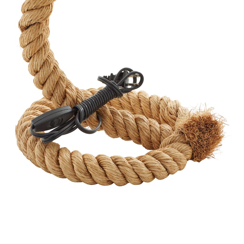 Brown Jute Rope Twisted Rope Styled Desk or Table Lamp