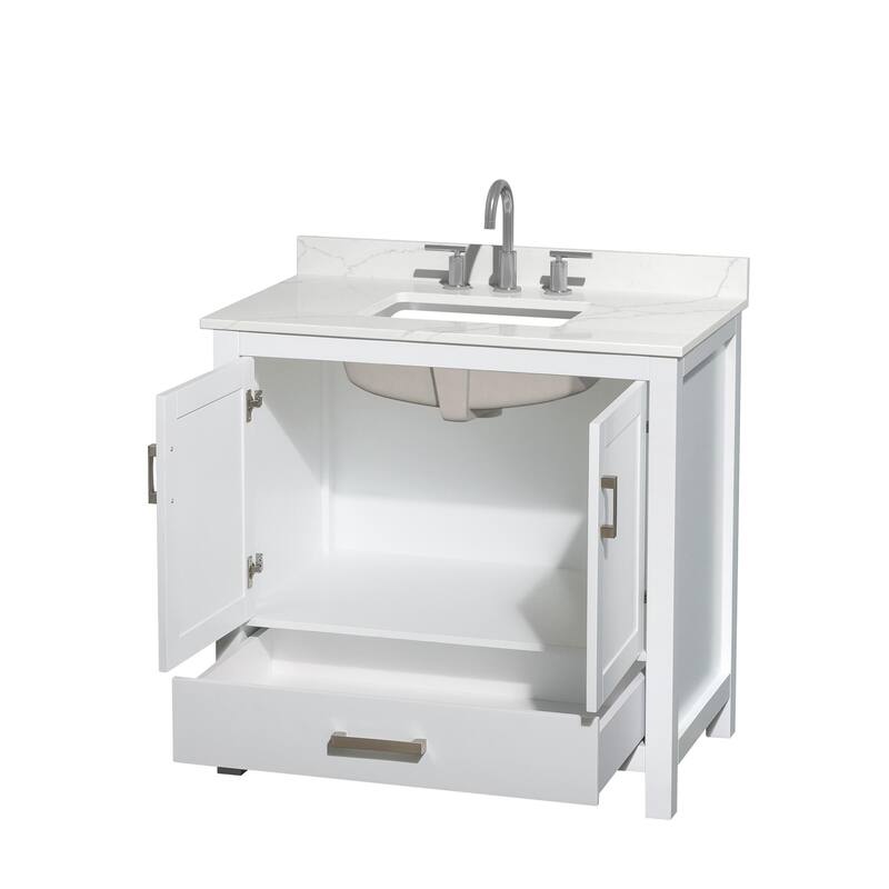 Sheffield 36-inch Single Vanity, 3 Hole Quartz Top