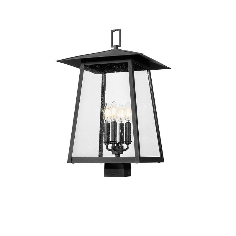 Rainer 4 Light Outdoor Post Mount Fixture in Black