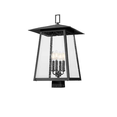 Rainer 4 Light Outdoor Post Mount Fixture in Black