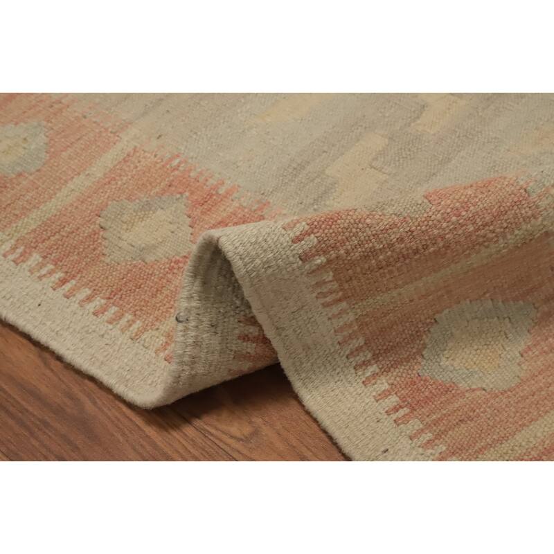 Hand Woven Oriental 100% Wool Carpet Southwestern Tribal Multi-Colored Kilim Runner Rug - 6' 2'' X 2' 3''